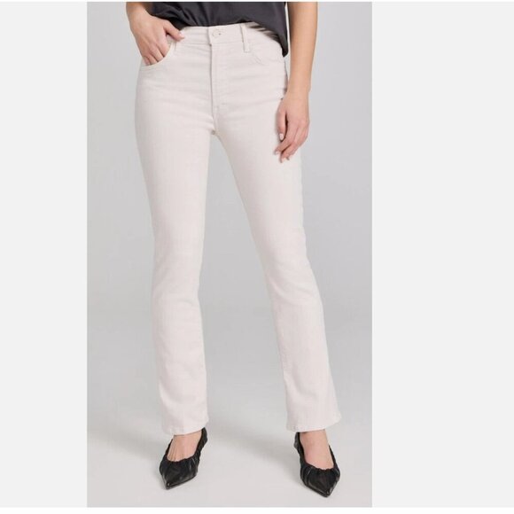 Mother Denim The Insider Flood High Rise Flare Jeans Ivory Play Date Size 27 - Picture 1 of 12